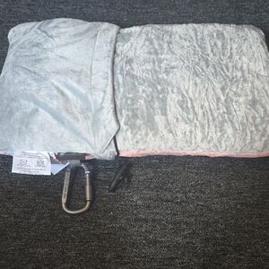 Soft Grey And.pink Travel Pillow